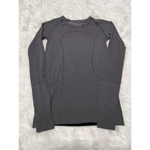 Lululemon Swiftly Tech Long Sleeve Crew Tempo Stripe Black White Sz 8